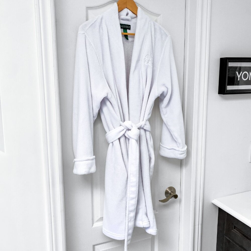 Lauren Ralph Lauren Plush Embroidered Robe with Belt XL